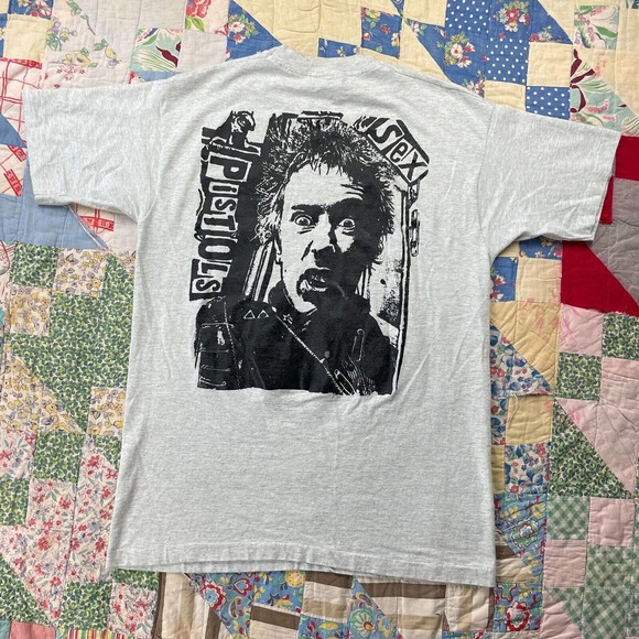 Vintage 90s Sex Pistols Filthy Lucre Tour Nevermind Johnny Rotten AOP Tee Large - Picture 9 of 13